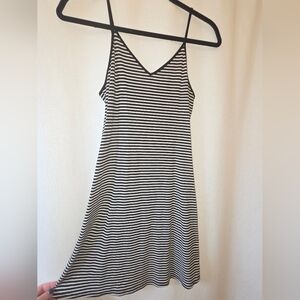 Black and White Striped Skater Dress